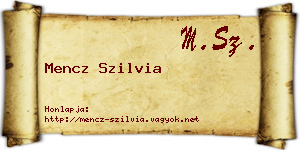 Mencz Szilvia névjegykártya
